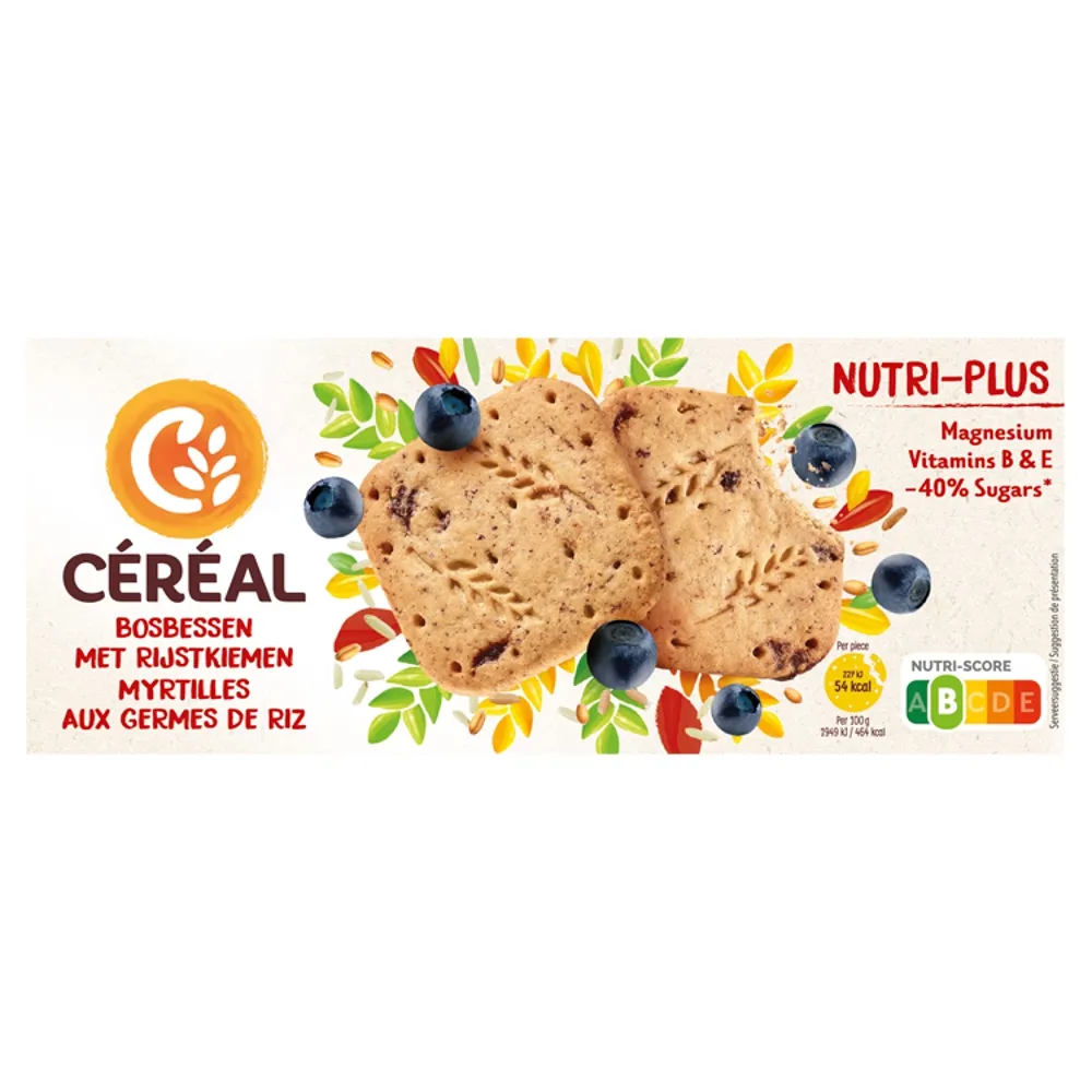 Céréal Zandkoekjes Met Bosbessen En Rijstkiemen (3 x 4 stuks)