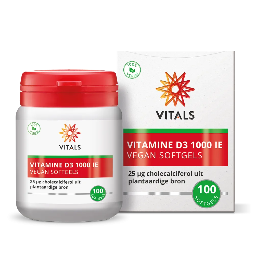 Vitamine D3 1000 ie Vegan Softgels (100 stuks)