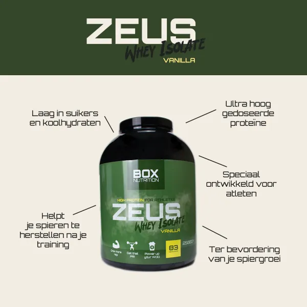 Box Nutrition Zeus - Whey Isolaat Vanille (2500 gr)