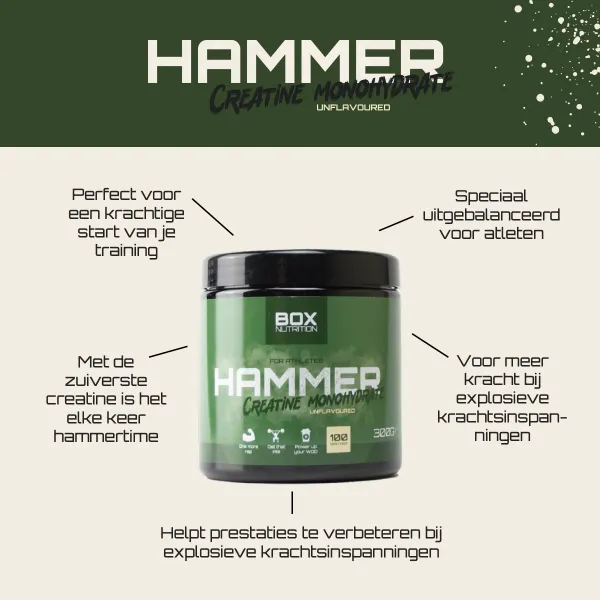 Box Nutrition Hammer - Creatine Monohydraat (300 gr)