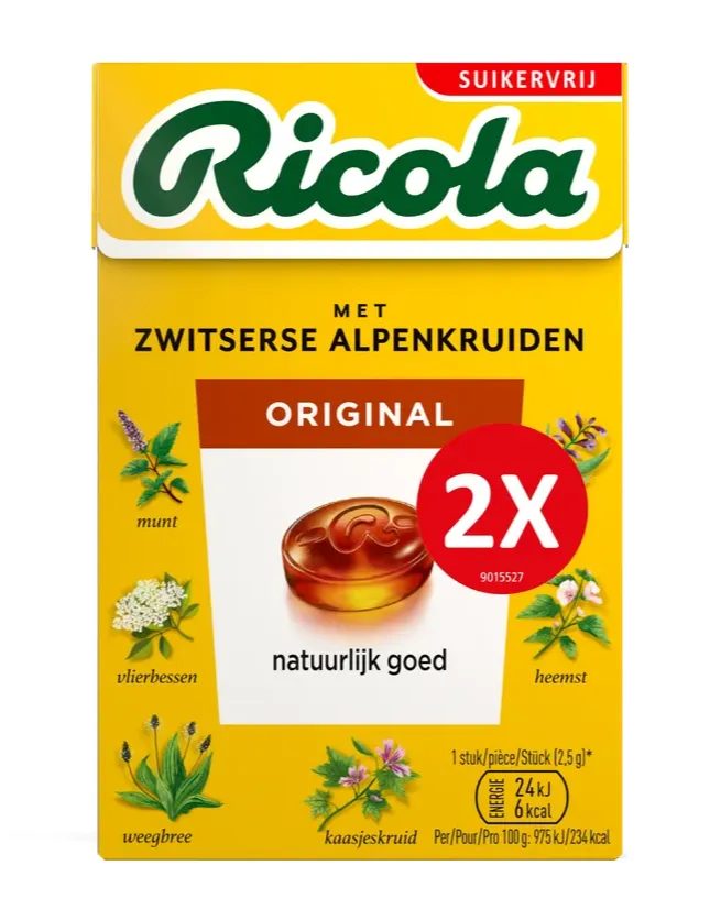 Ricola Keelpastilles Original Suikervrij (100 gr)