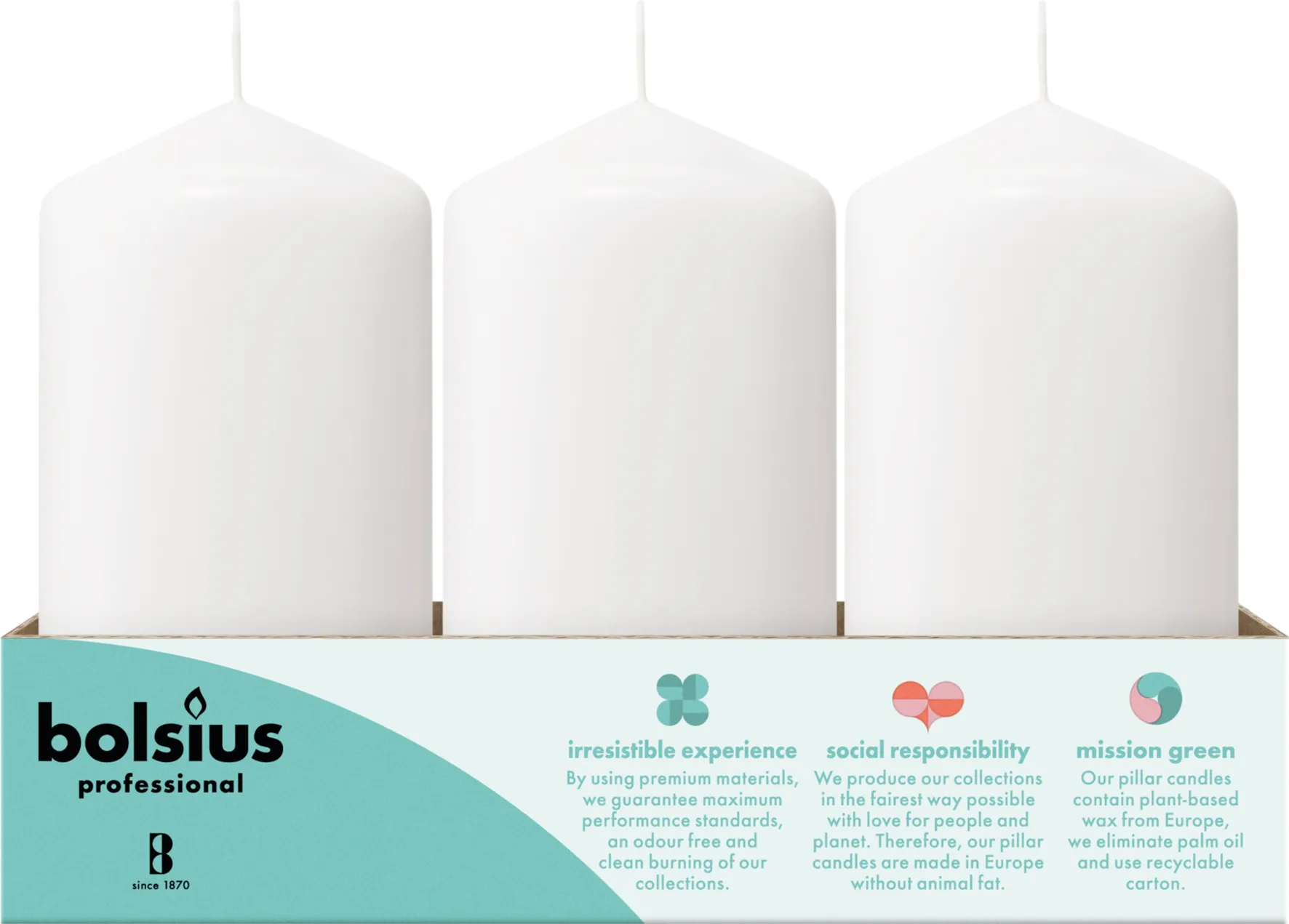 Bolsius Horeca Stompkaarsen 12/6 Wit (12 stuks) - image 3