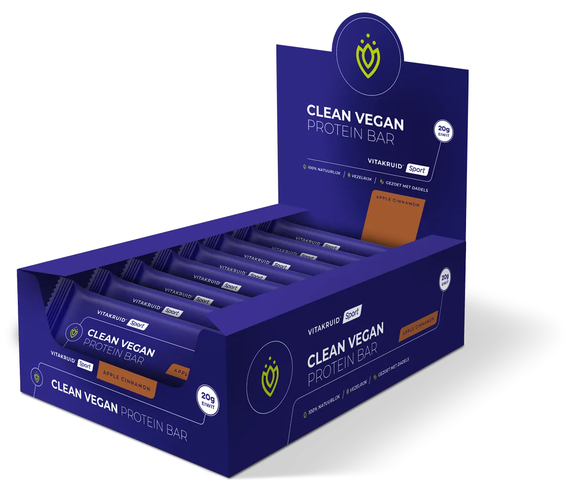 Vitakruid Clean Vegan Protein Bar Apple Cinnamon (12 x 80 gr)