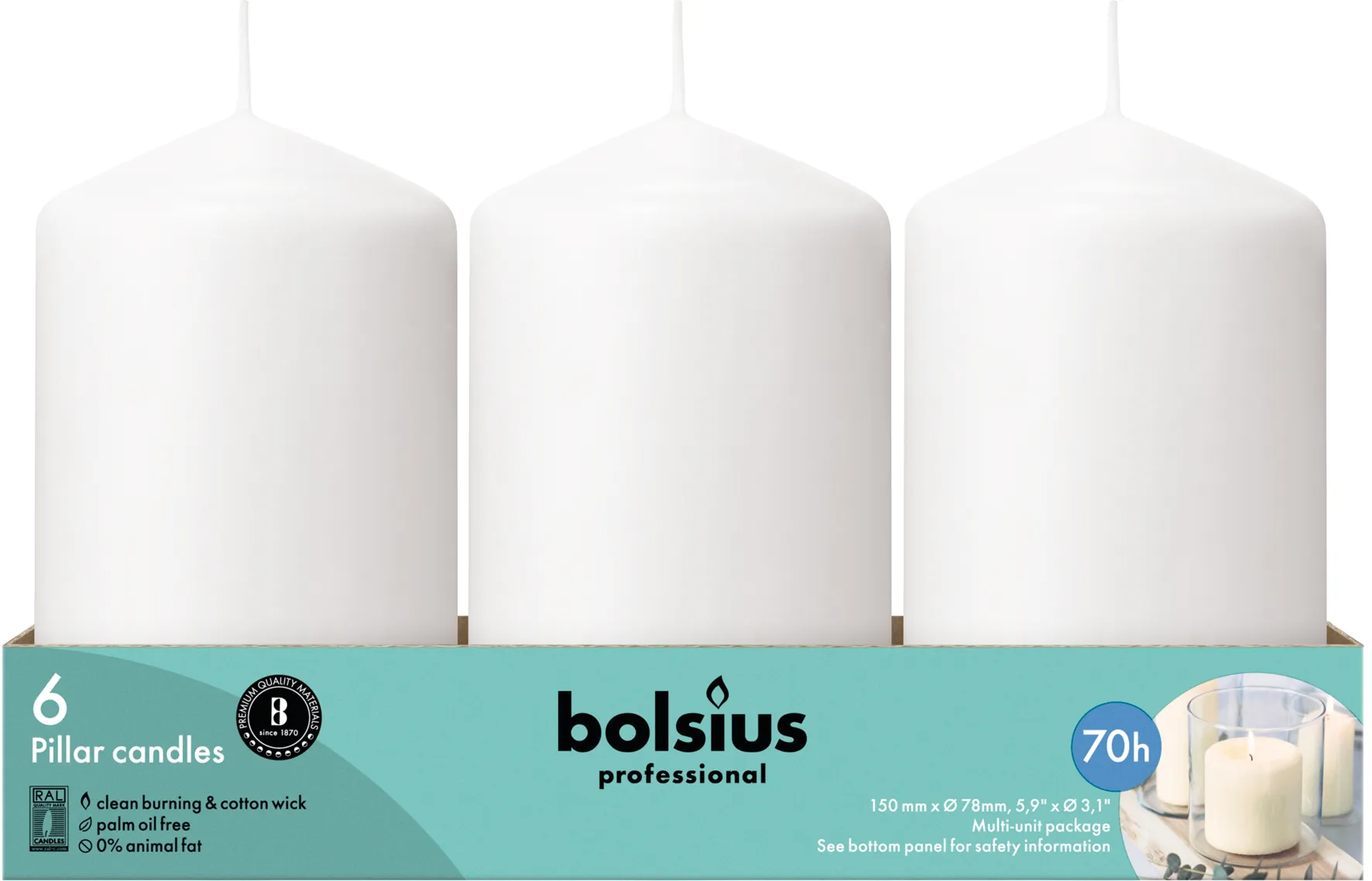 Bolsius Horeca Stompkaarsen 15/8 Wit (6 stuks) - image 2