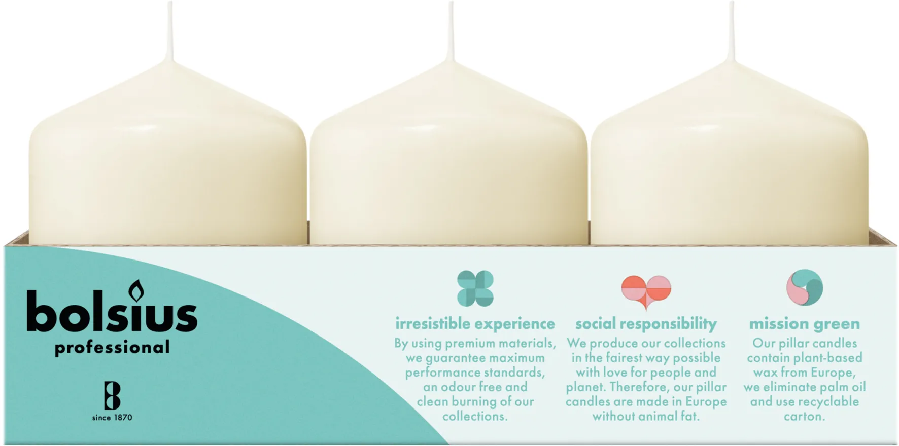 Bolsius Horeca Stompkaarsen 8/6 Ivoor (12 stuks) - image 3