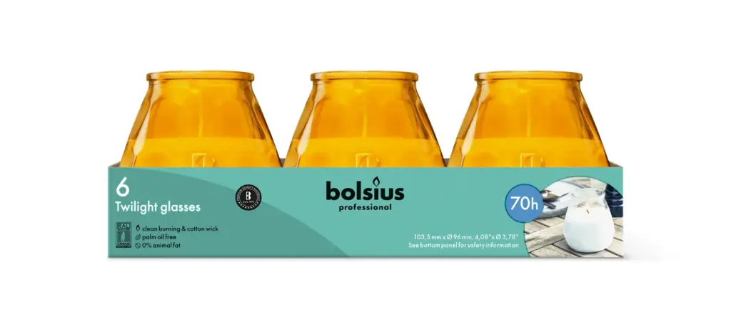 Bolsius Horeca Twilight 104/99 Amber (6 stuks)