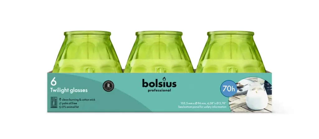 Bolsius Horeca Twilight 104/99 Lemon (6 stuks)