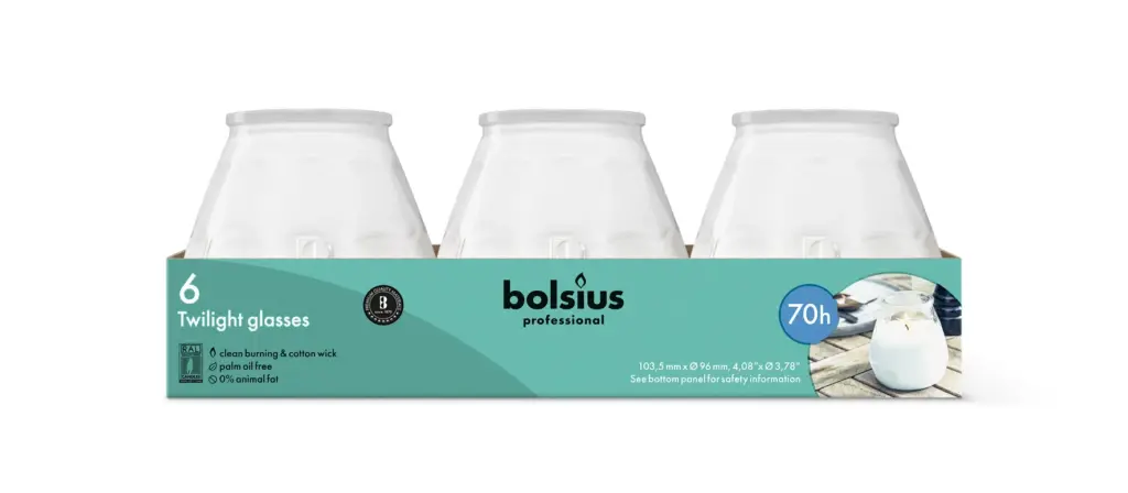 Bolsius Horeca Twilight 104/99 Wit (6 stuks)