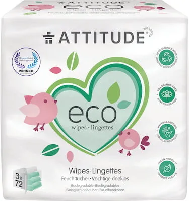 Attitude Eco Wipes Navul 3-pack (216 stuks)