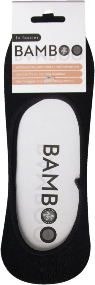 Naproz Bamboo Airco Footies Zwart 3-pack One Size (3 paar)