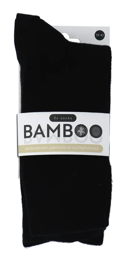 Naproz Bamboo Airco Sokken Zwart 3-pack 39-42 (3 paar)