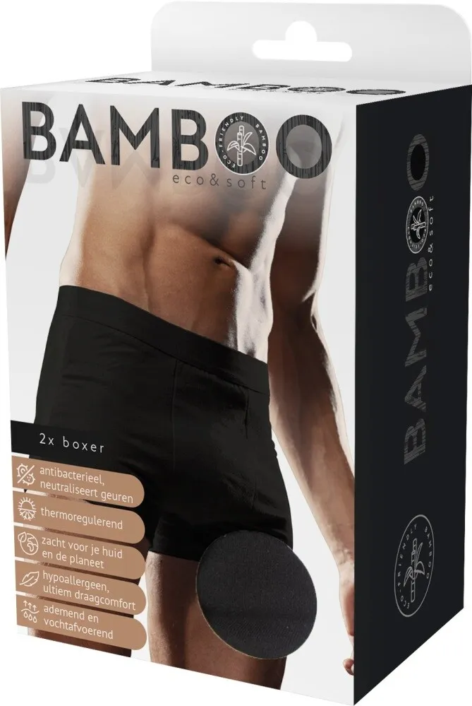 Naproz Bamboo Men's Original Boxer Zwart 2-pack L (2 paar)