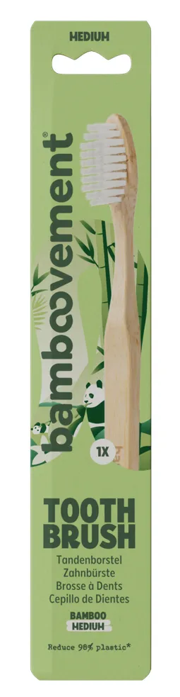 Bamboovement Bamboe Tandenborstel Medium (1 stuk)