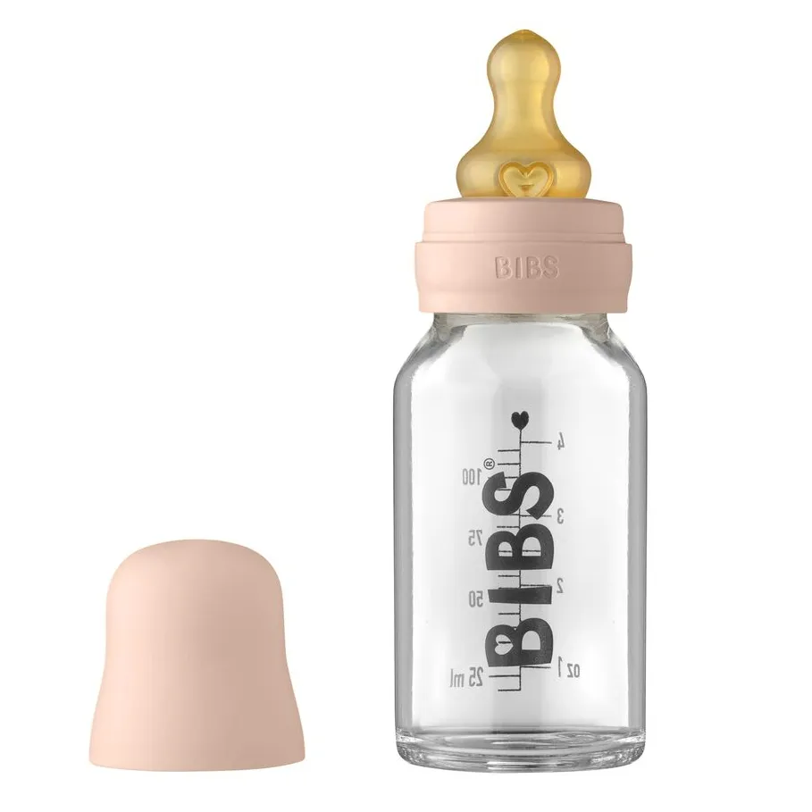 Bibs Glazen Babyfles Complete Set Blush 110 Ml (1 stuk)