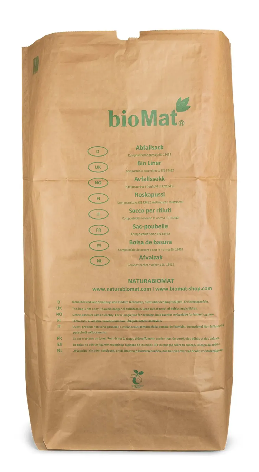 Biomat Papieren Afval Zakken Container 240 Liter (25 stuks)