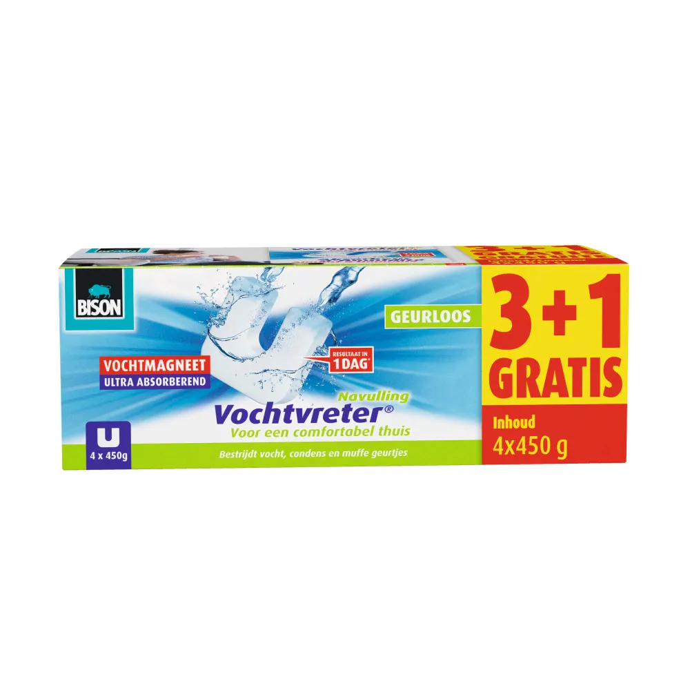 Bison Vochtvreter Vochtmagneet Navulling (4 stuks)