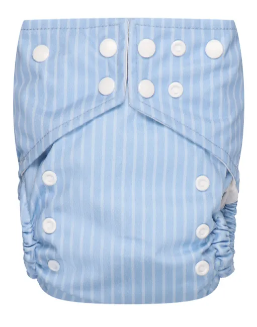 Bumbuns Easy Herbruikbare Luier Stripes Blue Sky Drukknopen (1 stuk)