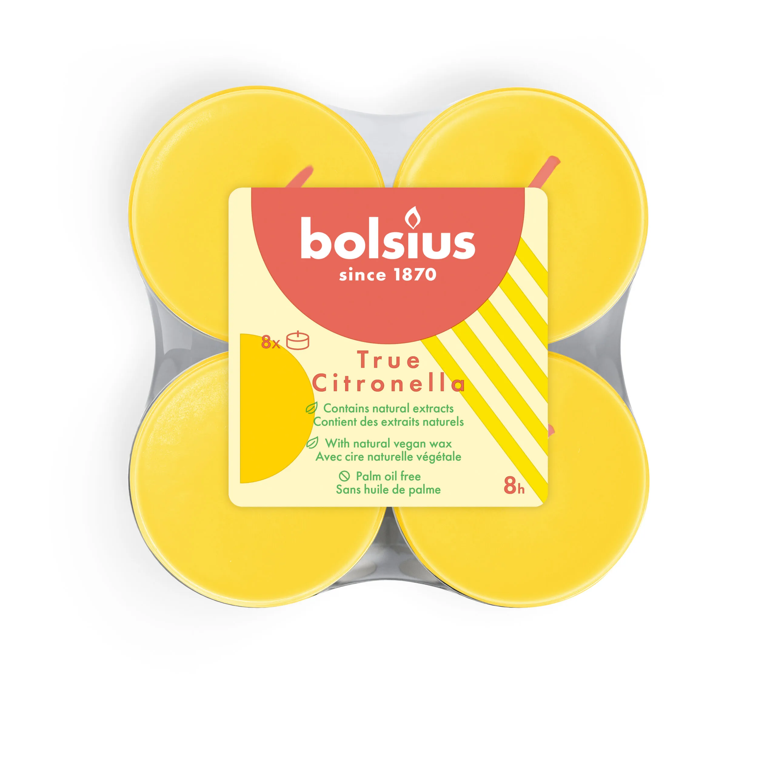 Bolsius True Citronella Maxilicht Citronella (8 stuks)
