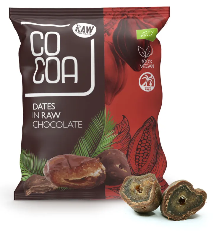 Cocoa Dadels met Pure Chocolade Raw (70 gr)