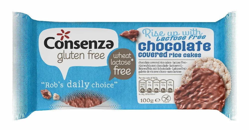 Consenza Glutenvrije Chocolade Rijstwafels (100 gr)