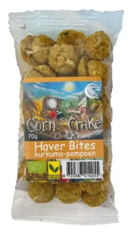 Corn Crake Haver Bites Kurkuma-pompoen (150 gr)