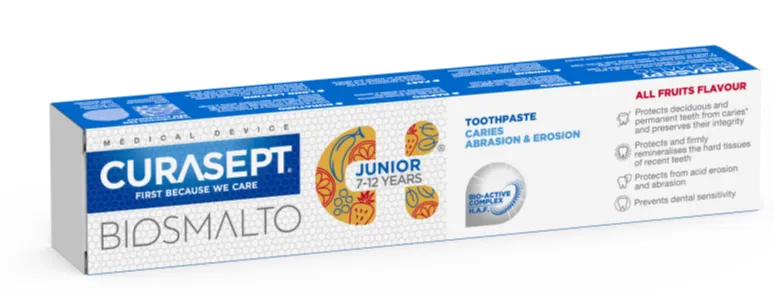 Curasept Biosmalto Junior Toothpaste Caries, Abrasion & Erosion (75 ml)