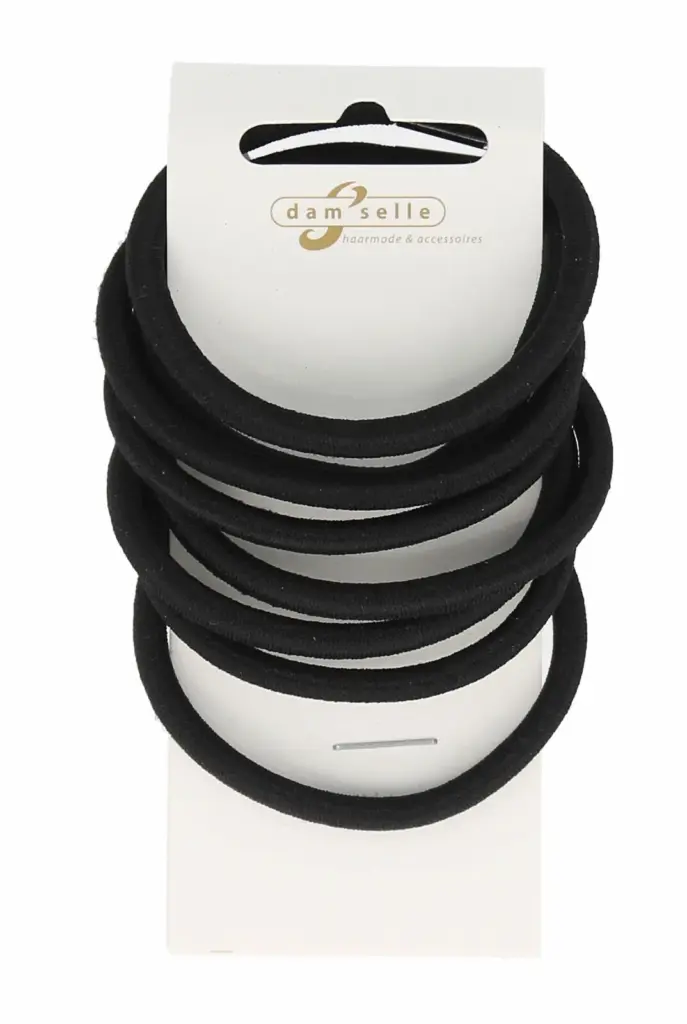 Damselle Haarelastiek Zwart (8 stuks)