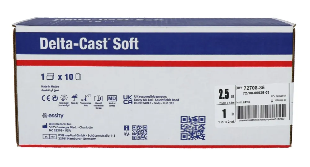 Delta-cast Delta Cast Soft Blauw Stabilisatie Verband 1.8x2,5 Cm (10 stuks)