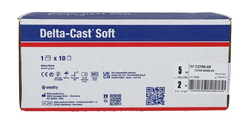 Delta-cast Delta Cast Soft Blauw Stabilisatie Verband 3,6x5 Cm (10 stuks)