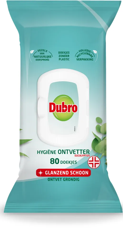 Dubro Hygiëne Ontvetter Doekjes Eucalyptus (80 stuks)