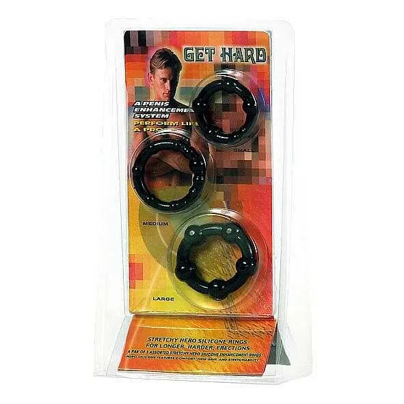 Eros Get Hard Three Rings Black (1 stuk)