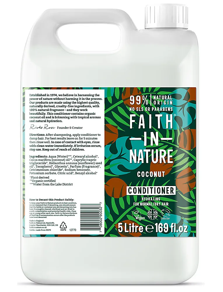 Faith in Nature Coconut Conditioner Navulverpakking (5000 ml)