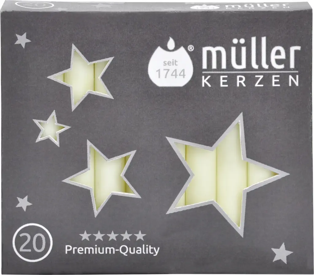 Müller Kerzen Kerstboomkaars Ivoor (20 stuks)