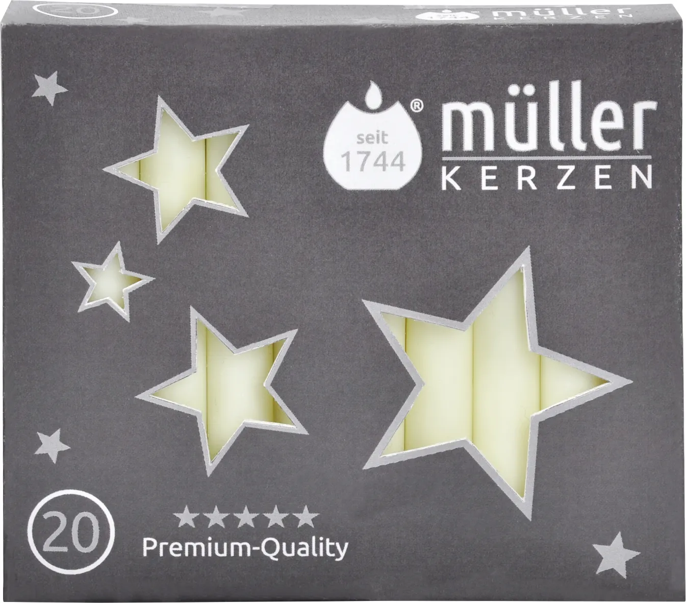 Müller Kerzen Kerstboomkaars Ivoor (20 stuks)