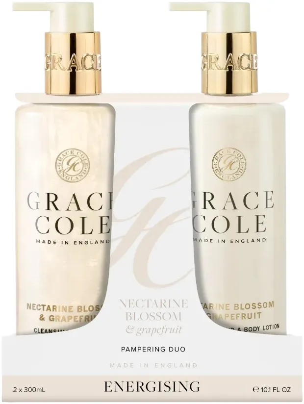 Grace Cole Nectarine Blossom & Grapefruit Pampering Hand Care Duo (600 ml)