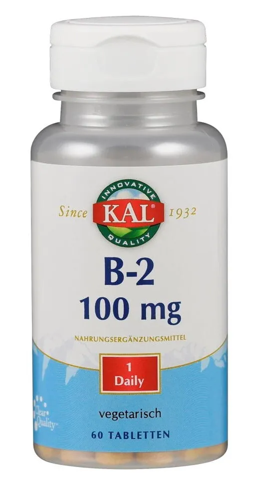 Kal Vitamine B2 100mg Tabletten (60 tabletten)