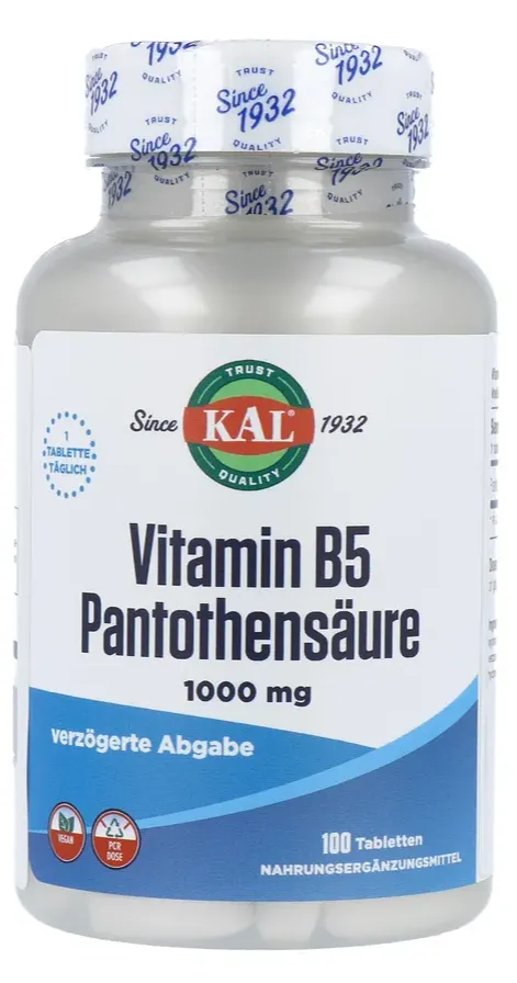 Kal Vitamine B5 Pantotheenzuur 1000mcg Tabletten (100 stuks)