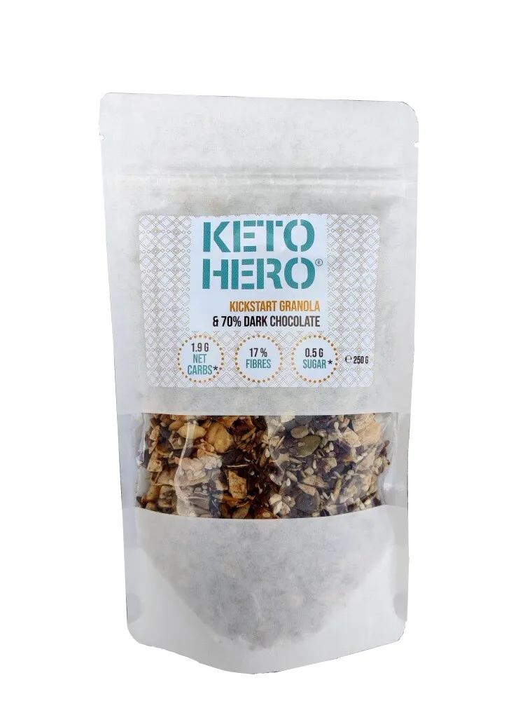Keto Hero Kickstart Granola & 70% Dark Chocolate (250 gr)