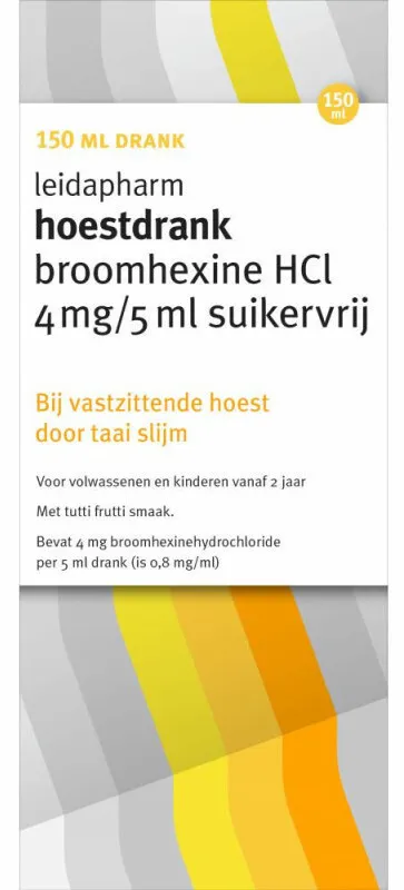 Leidapharm Hoestdrank Broomhexine Hci 4mg/5ml Suikervrij (150 ml)