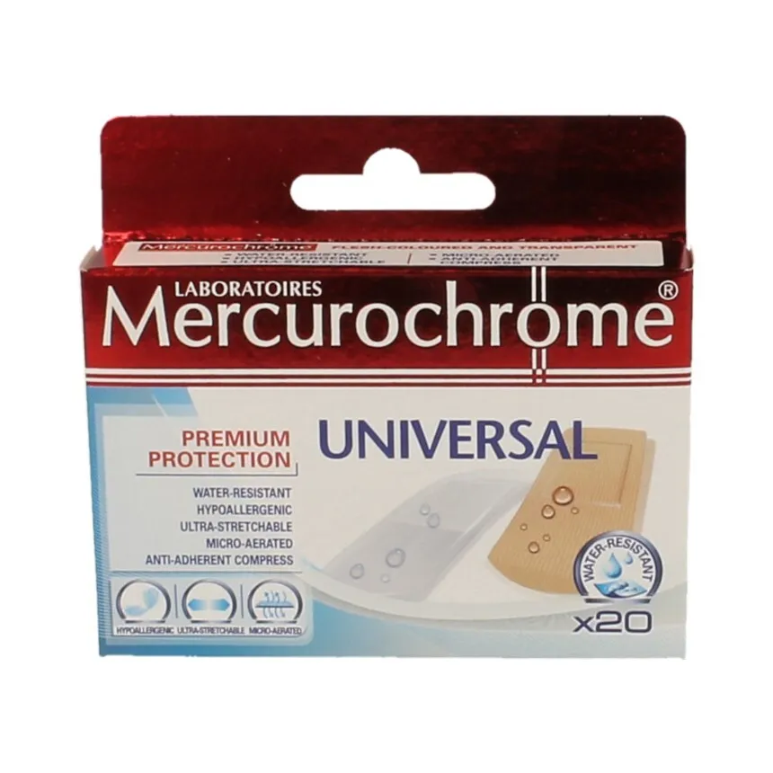 Mercurochrome Pleisters Universal (20 stuks)