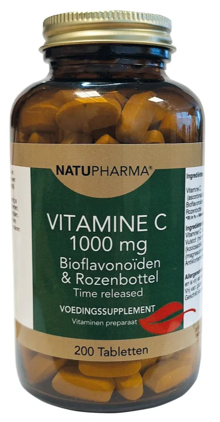 Natupharma Vitamine C 1000mg Bioflavonoïden & Rozenbottel - Time Released (200 tabletten)