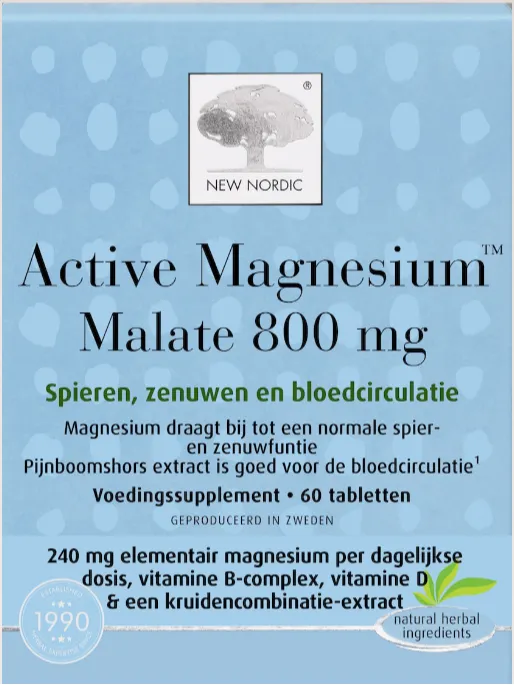 New Nordic Active Magnesium Malate 800mg Tabletten (60 tabletten)