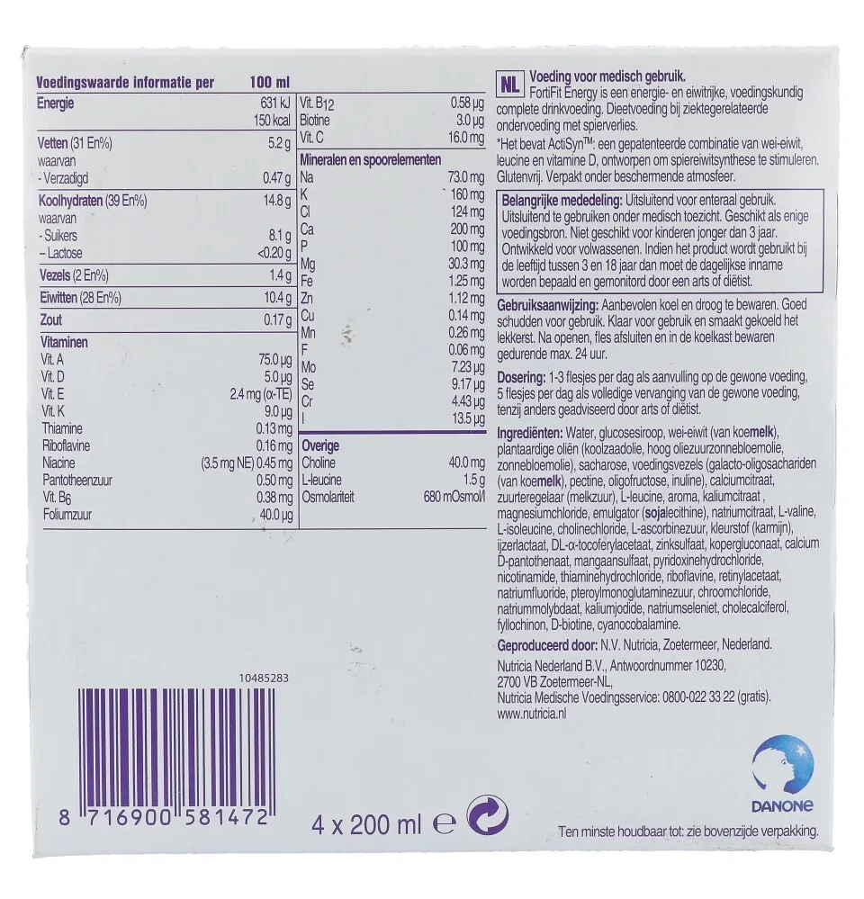 Nutricia Fortifit Energy Aardbei (4 stuks) - image 3