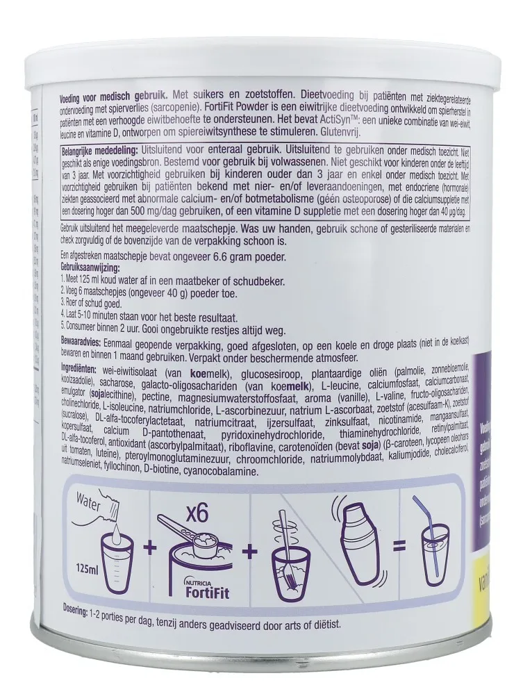 Nutricia Fortifit Poeder Vanille (280 gr) - image 2
