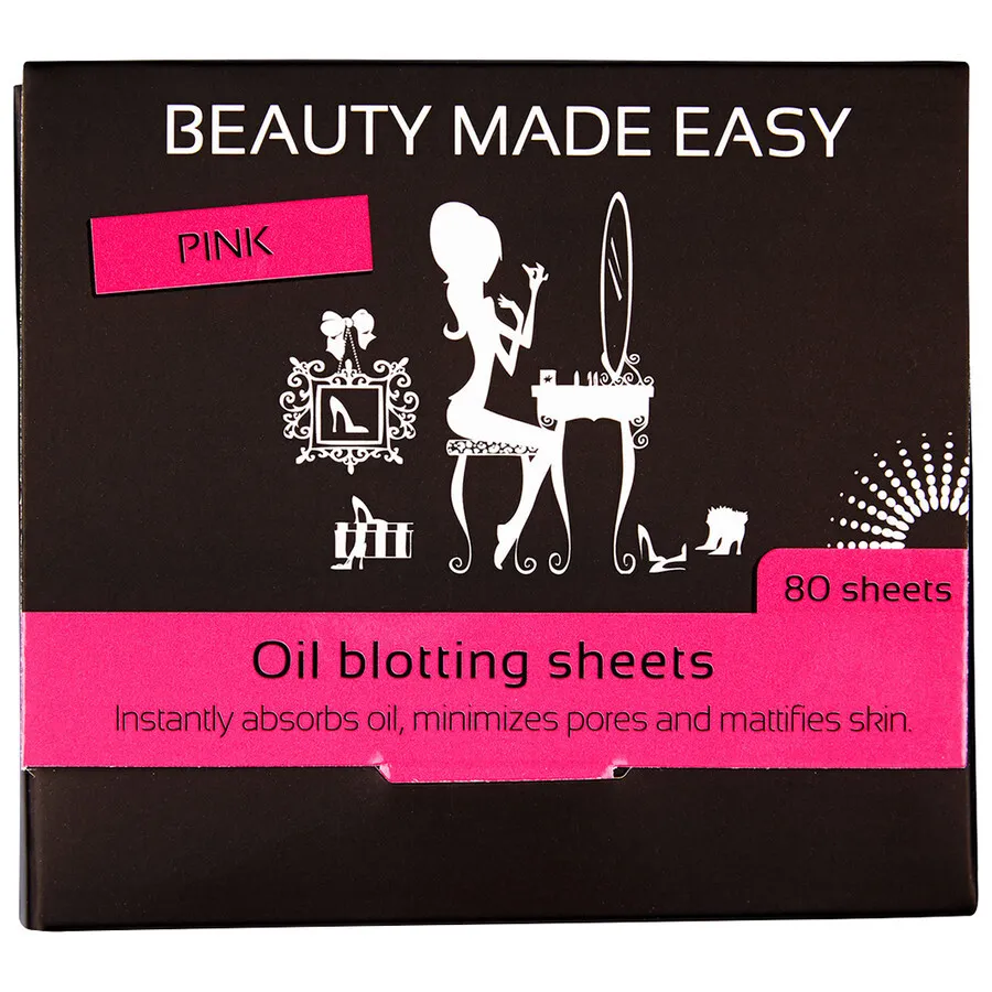 Beauty Made Easy Oil Blotting Sheets Pink (80 stuks)