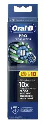 Oral-B Opzetborstels Cross Action Zwart (10 stuks)