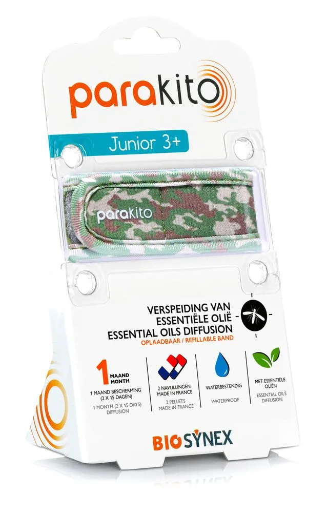 Parakito Anti-muggen Armband Camouflage Junior 3+ (1 stuk)