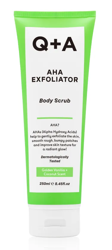 Q+A Aha Exfoliator Body Scrub Vanilla Coconut (250 ml)