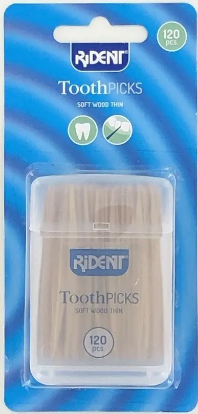 Rident Tandenstokers Hout Dun (120 stuks)