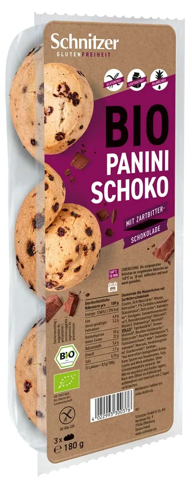 Schnitzer Panini Schoko Glutenvrije Maisbroodjes (180 gr)